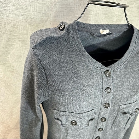 J Crew charcoal grey knit bodycon long sleeve shirt dress size S - Picture 5 of 10